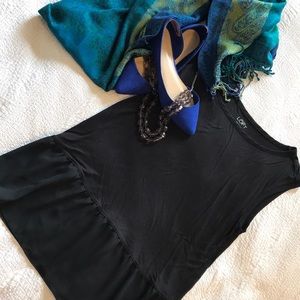 Loft black peplum top Size S